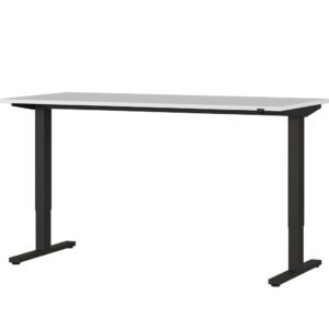 Písací stôl 4242-581 v svetlosivej farbe s čiernym kovovým rámom а elektrickým výškovým nastavením (na bode 96,5 cm)