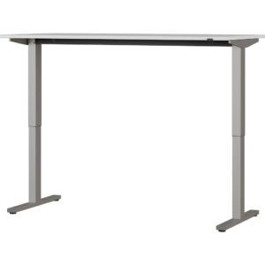 Písací stôl 4242-583 v svetlosivej farbe so strieborným kovovým rámom а elektrickým výškovým nastavením (na najvyššom bode 120 cm)