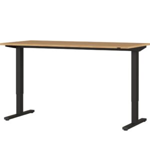 Písací stôl 4242-582 v dekore dub grandson s čiernym kovovým rámom а elektrickým výškovým nastavením (na bode 96,5 cm)