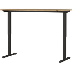 Písací stôl 4242-582 v dekore dub grandson s čiernym kovovým rámom а elektrickým výškovým nastavením (na najvyššom bode 120 cm)