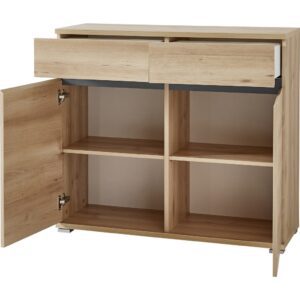 Komoda 3477-228 GW-LISSABON v dekore ušľachtilý buk / antracit (otvorená)