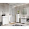 Kúpeľňová zostava GW-MAURESA v bielom dekore (so zrkadlom, s menšou spodnou skrinkou pod umývadlo)