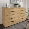 Komoda MONACO s 5 zásuvkami, korpus a čelá zásuviek v dekore dub bianco