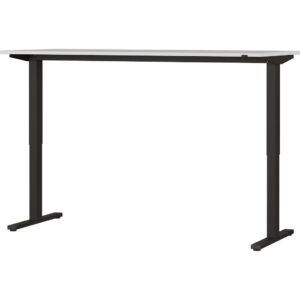 Písací stôl 4244-581 v svetlosivej farbe s čiernym kovovým rámom а elektrickým výškovým nastavením (na najvyššom bode 120 cm)