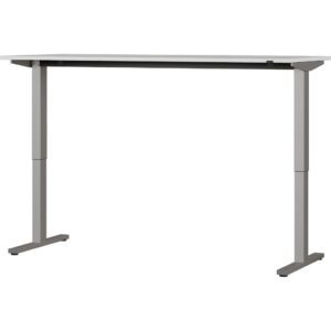 Písací stôl 4244-583 v svetlosivej farbe so strieborným kovovým rámom а elektrickým výškovým nastavením (na najvyššom bode 120 cm)
