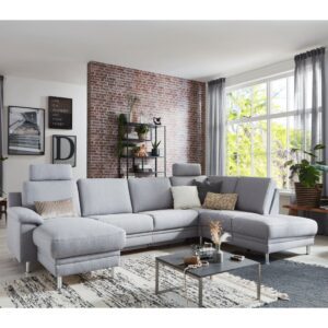 Sedačka v tvare U, šedá látka, od WESTFALEN (Nemecko)