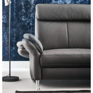 Modulárna sedačka s funkciou relax, čierna koža, od WESTFALEN (Nemecko): podrúčka F (polohovateľná)