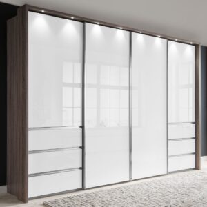MALIBU 4D – truflový dub s bielym sklom a LED osvetlením