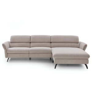 Sedačka v tvare L s veľkým longchair (širka 102 cm) – pohľad spredu