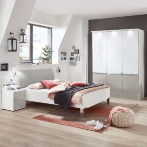 Spálňa VIGO s posteľou 140 × 200 cm a čalúneným čelom
